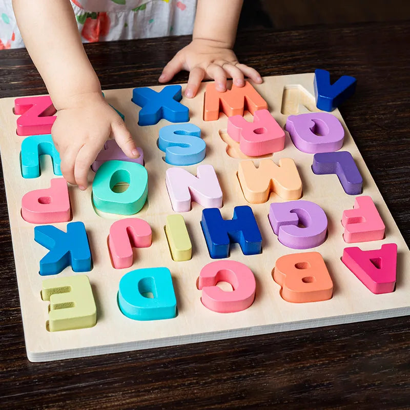 Quebra Cabeça 3D Montessori Alfabeto e Números